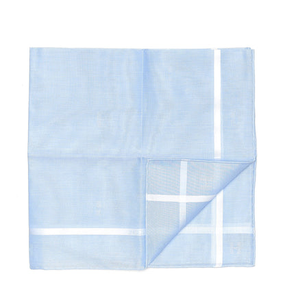 Hermes Cotton Hankachi Handkerchief Gift Set H Passant Jacquard d'H Bleu Ciel Bleu 2 of 11