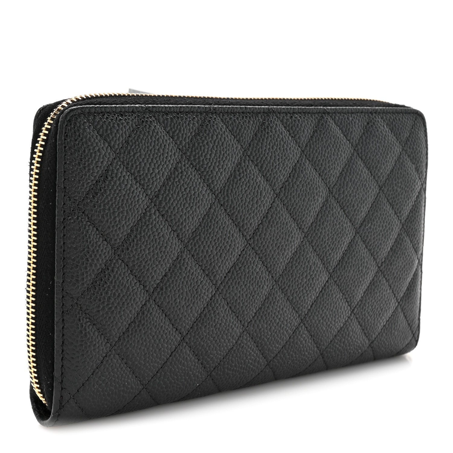 Chanel Caviar Quilted Large Zip Around Organizer Wallet Black 3 of 11