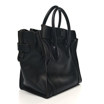 Celine Drummed Calfskin Mini Luggage Black 3 of 11