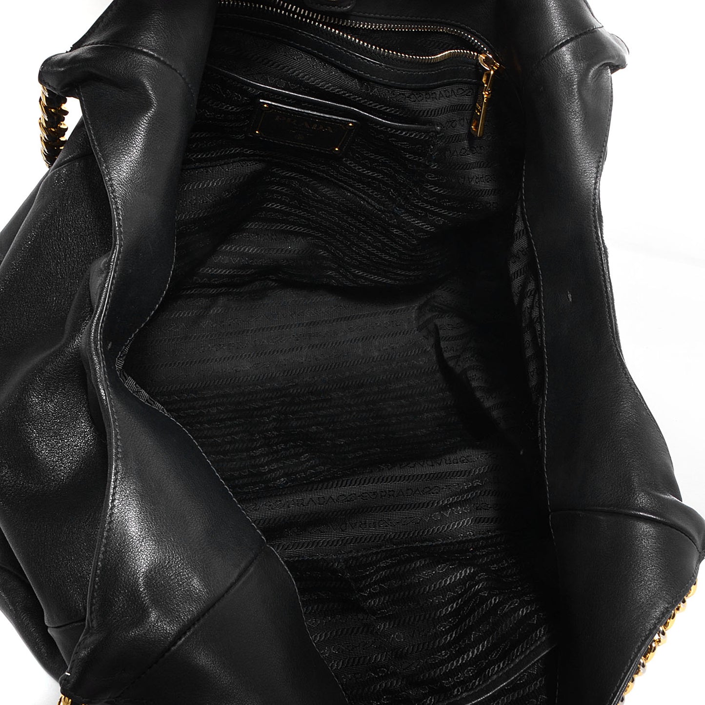 Soft Calf Chain Tote Nero Black