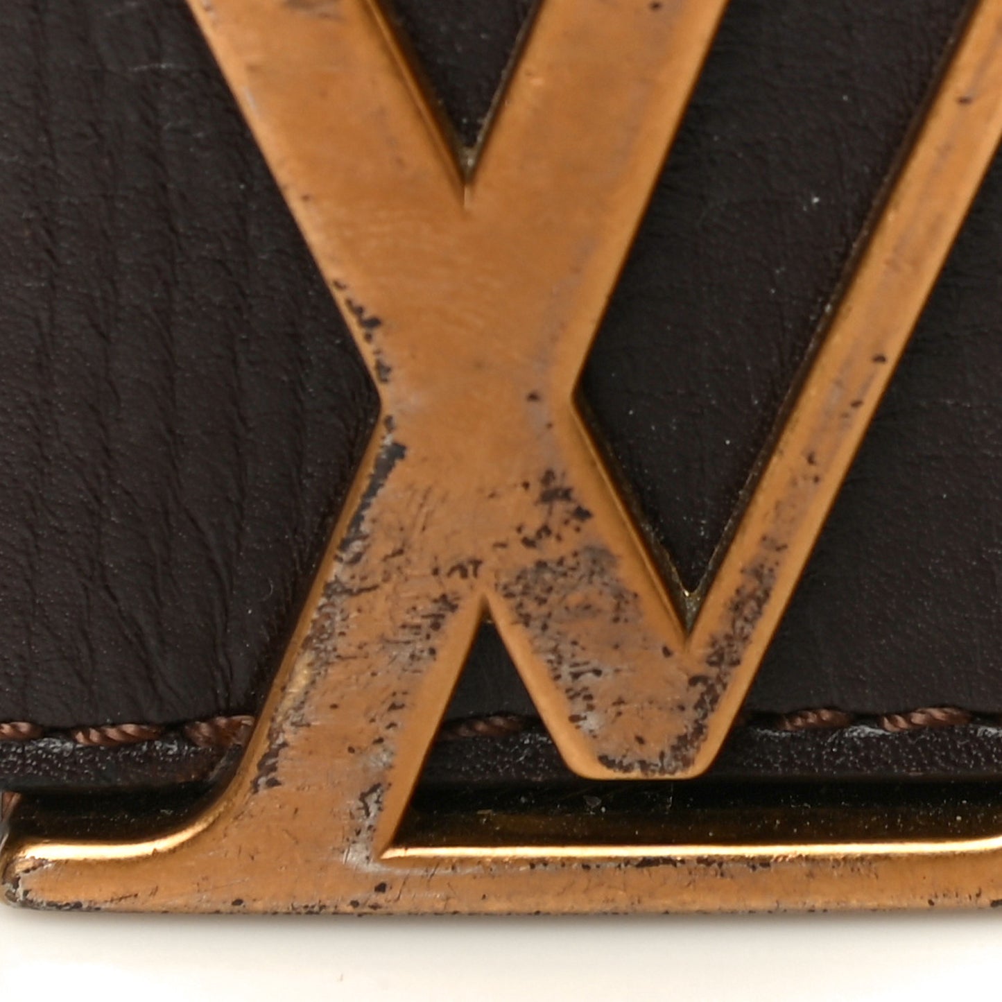 Calfskin Monogram LV Initiales Belt 100 40 Coffee
