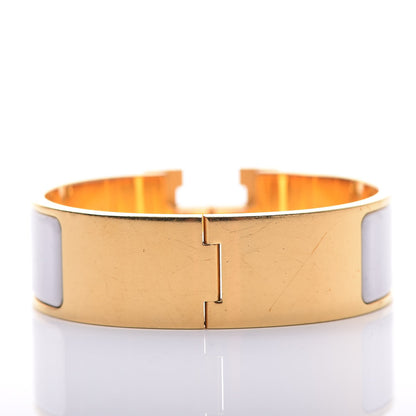 Hermes Enamel Wide Clic Clac H Bracelet GM White 3 of 6