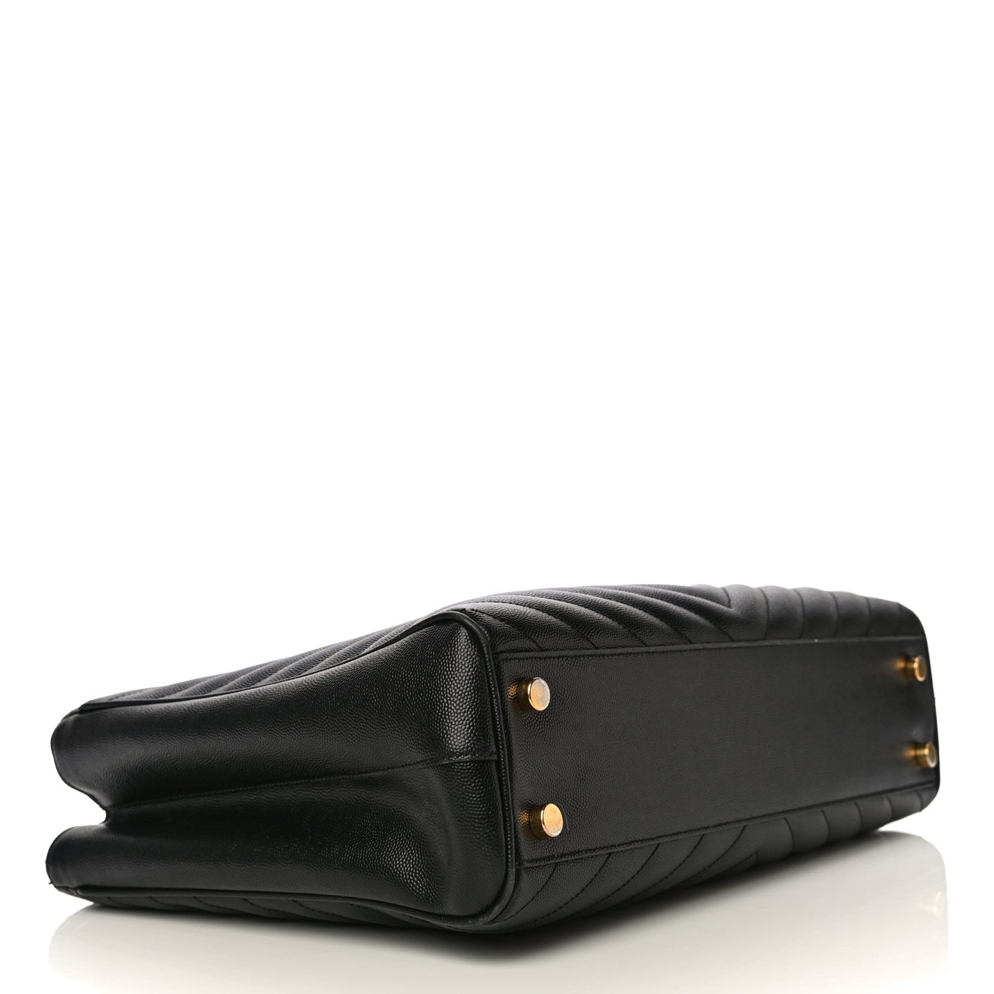 Grain De Poudre Matelasse Chevron Monogram Shopping Bag Black