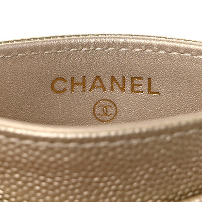 Chanel Metallic Caviar Quilted Card Holder Light Gold 6 of 11