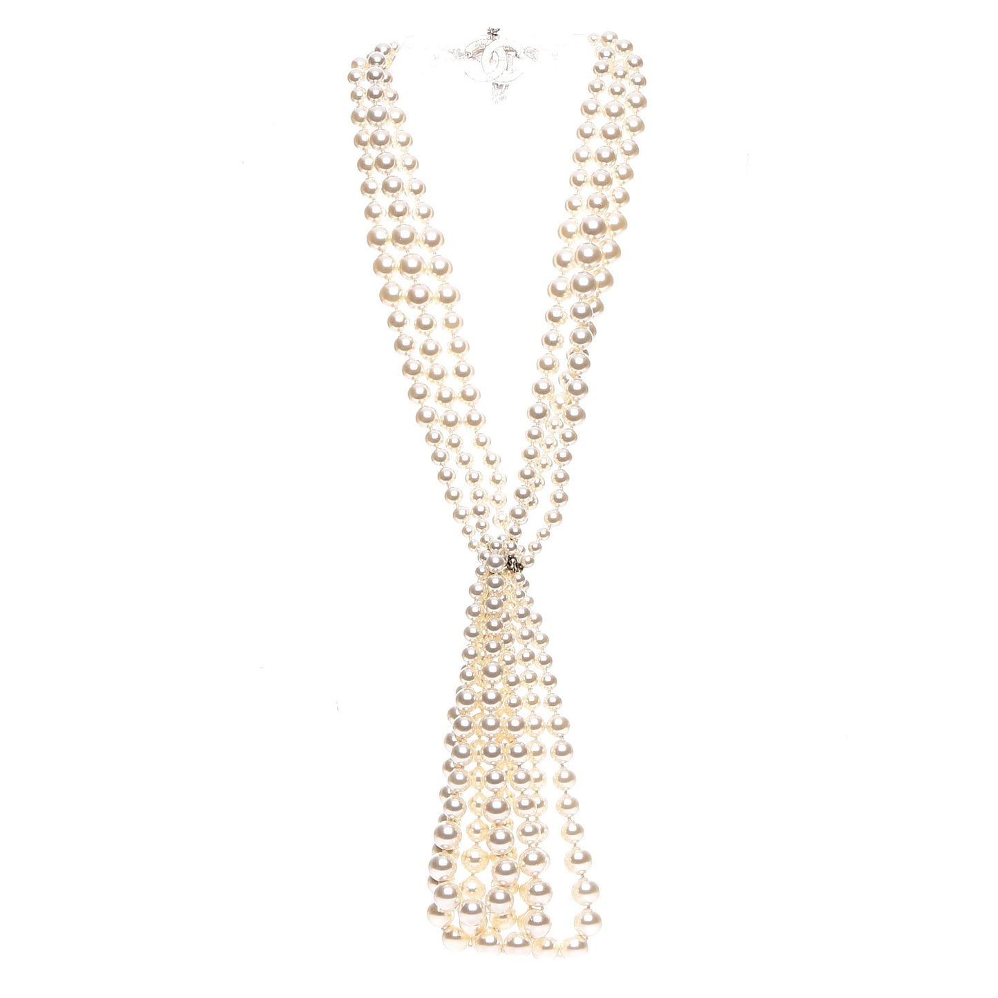 Pearl Multi Strand CC Necklace Gold