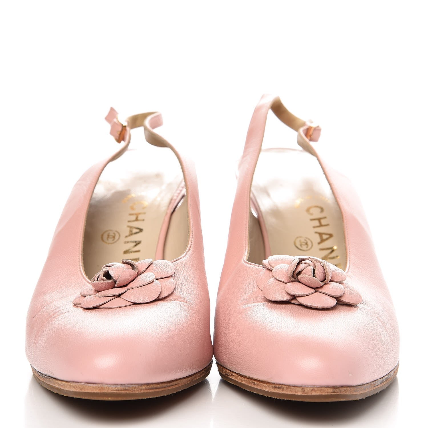 Chanel LambskinCamellia Slingback Pumps Heels 39.5 Pink 3 of 11