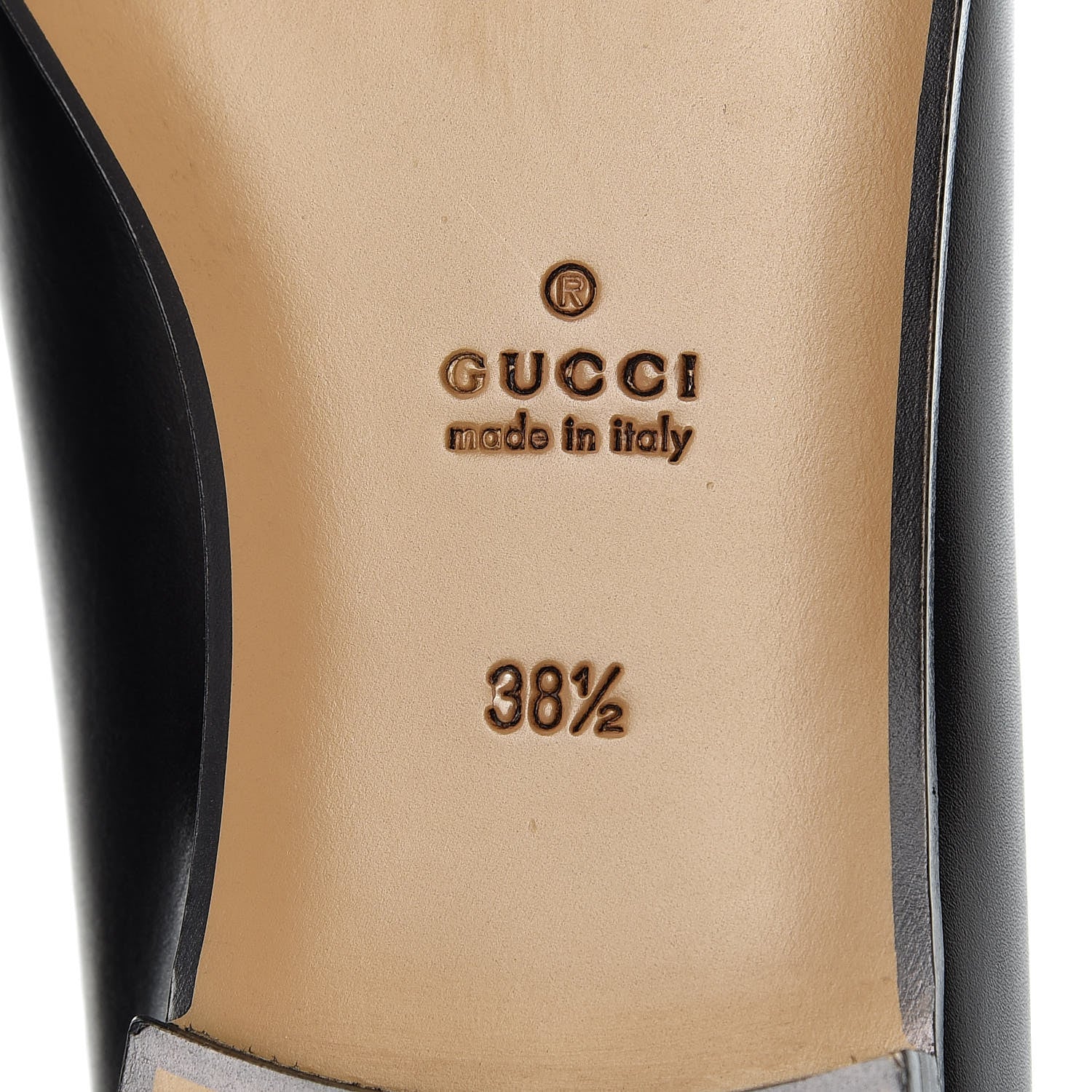Gucci Calfskin Womens Jordaan Loafers 38.5 Black 5 of 9