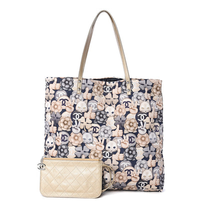 Chanel Nylon Cat Emoticon Tote Navy Gold 1 of 9