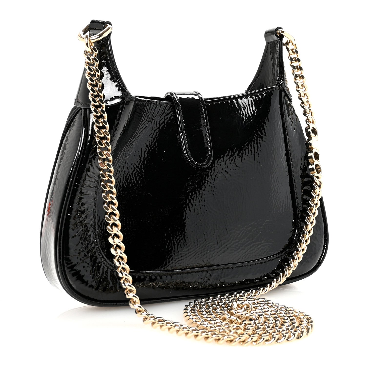 Gucci Crinkled Patent Mini Jackie Notte Bag Black 3 of 10