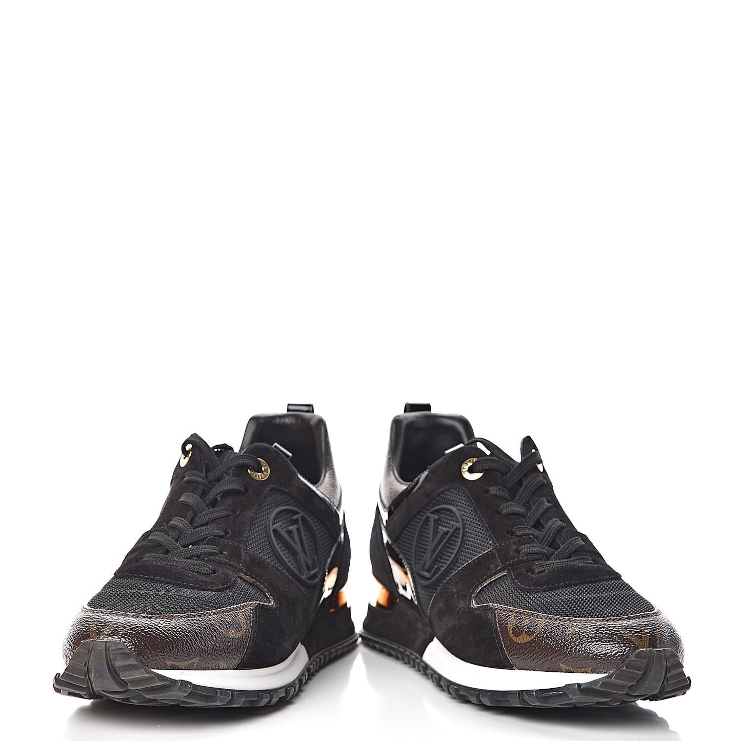 Suede Monogram Run Away Sneakers 39 Black