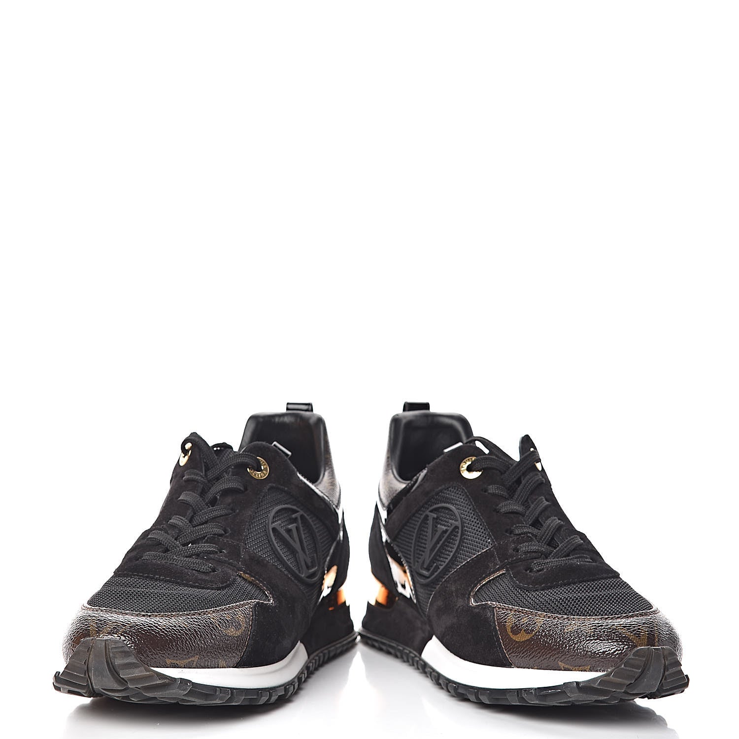 Louis Vuitton Suede Monogram Run Away Sneakers 39 Black 6 of 11