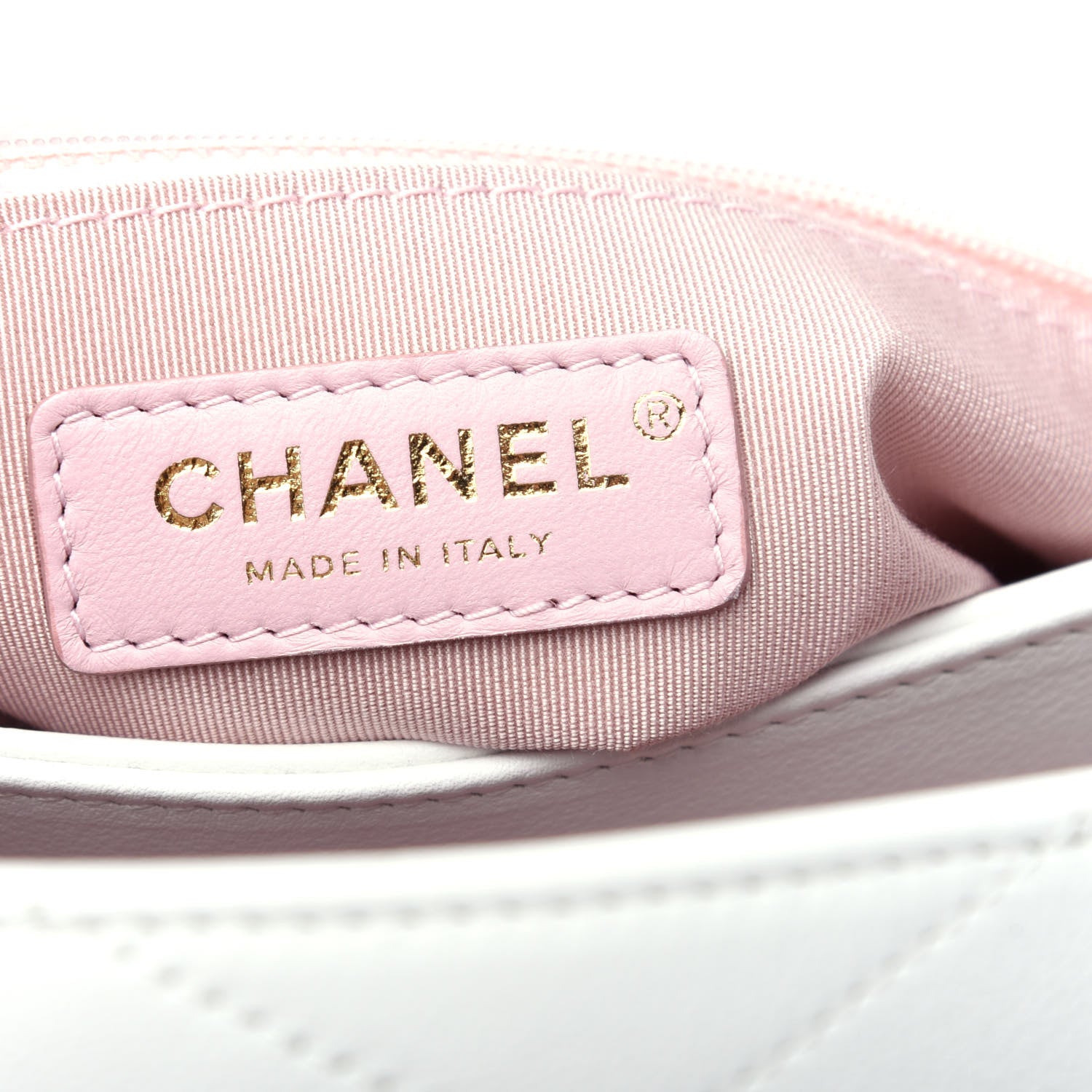 Chanel Grained Calfskin Stitched Medium Chevron Chic Top Handle Flap White 6 of 13
