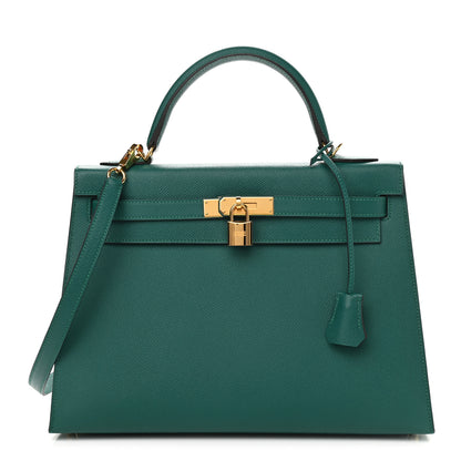 Hermes Epsom Kelly Sellier 32 Malachite 1 of 14