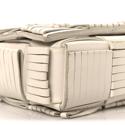 Bottega Veneta Nappa Maxi Intrecciato Fringed Cassette Crossbody Bag White 8 of 10