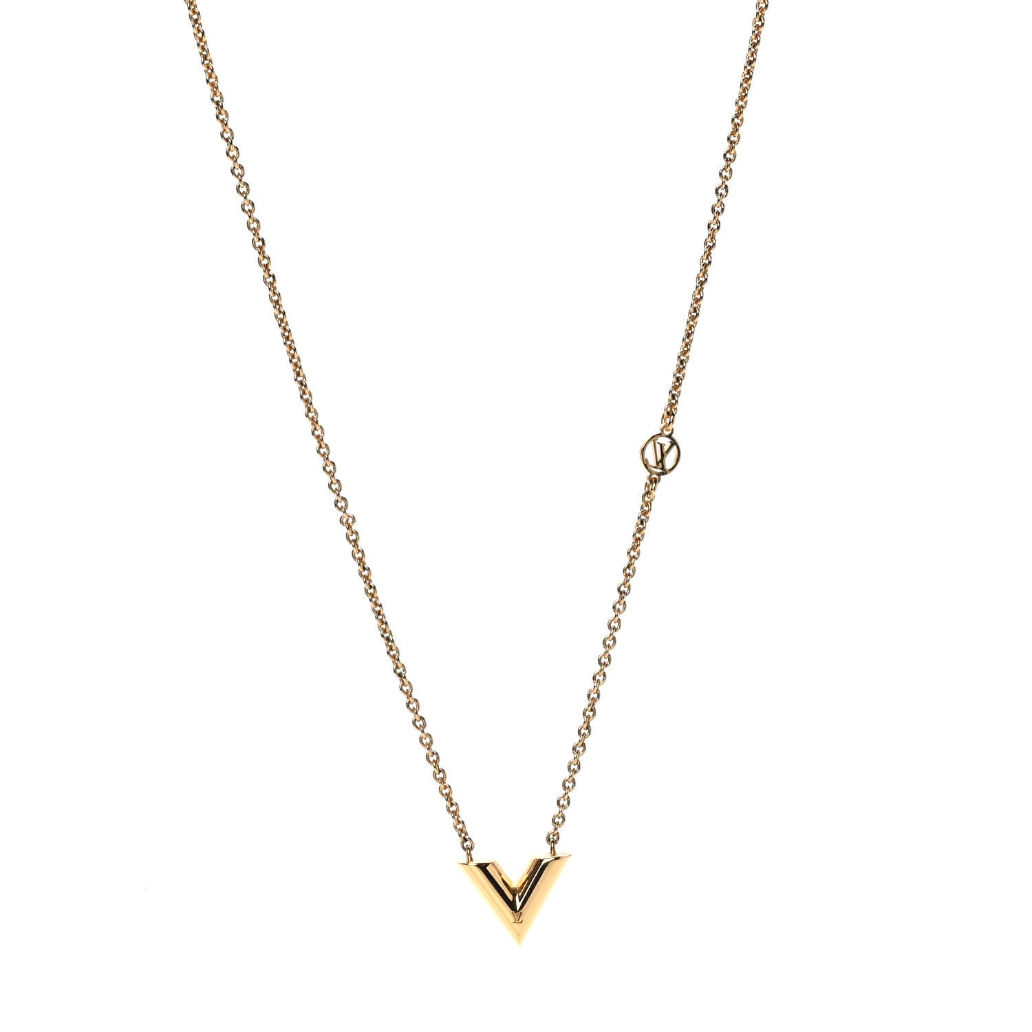 Louis Vuitton Brass Essential V Necklace Gold 1 of 6