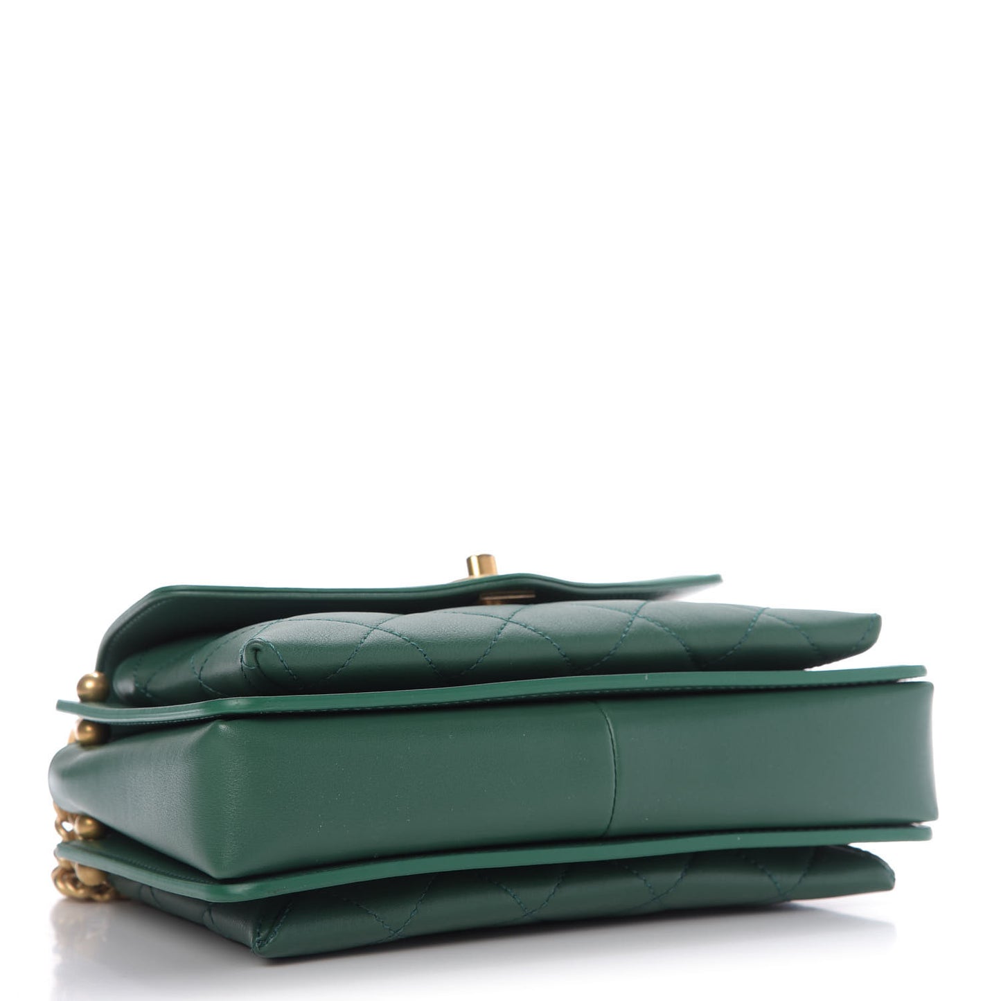 Calfskin Quilted Envelope Flap Green