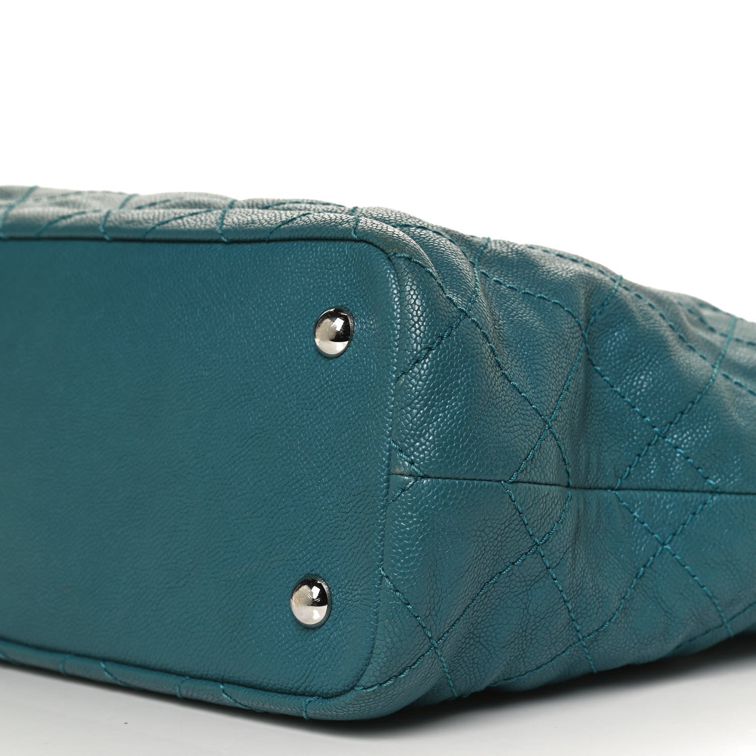 Chanel Grained Calfskin Quilted Small Daily Shopping Tote Turquoise 9 of 9