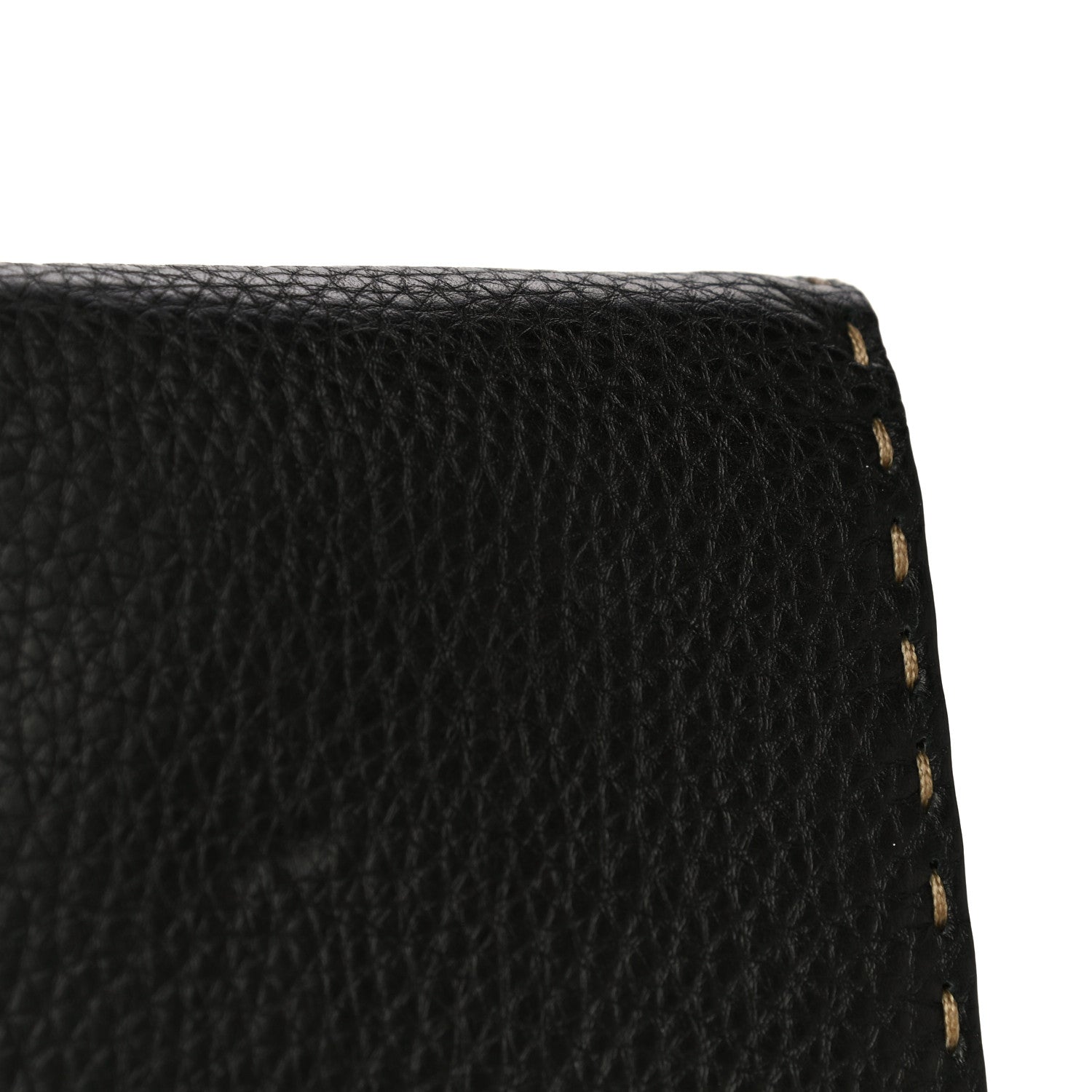Fendi Calfskin Romano Selleria Tri-Fold Wallet Black 16 of 17