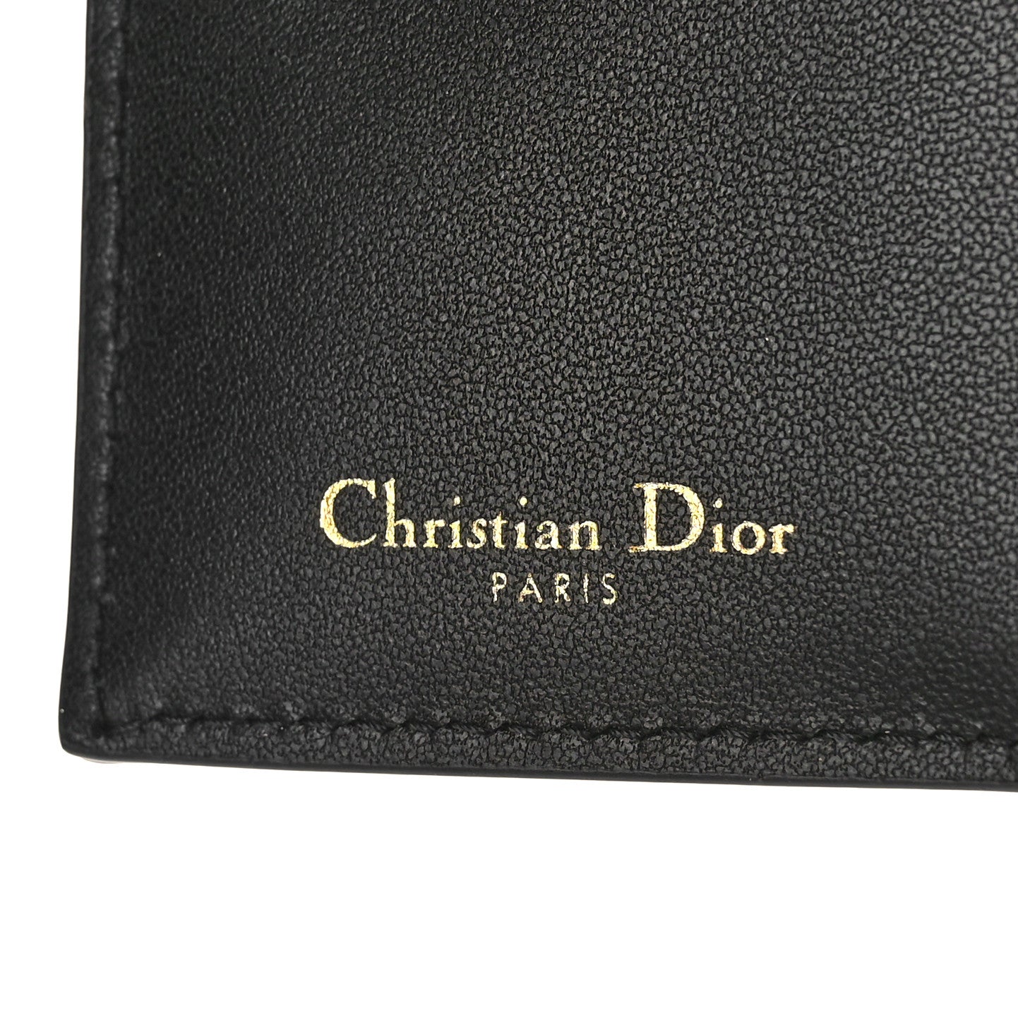 Christian Dior Grained Calfskin Supple Cannage Caro Dahlia Wallet Black 6 of 8