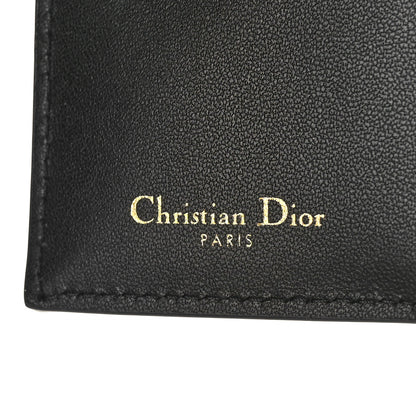 Christian Dior Grained Calfskin Supple Cannage Caro Dahlia Wallet Black 6 of 8