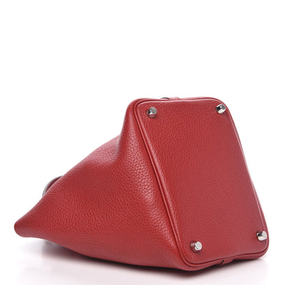 Hermes Taurillon Clemence Picotin Lock 18 PM Rouge Casaque 4 of 10