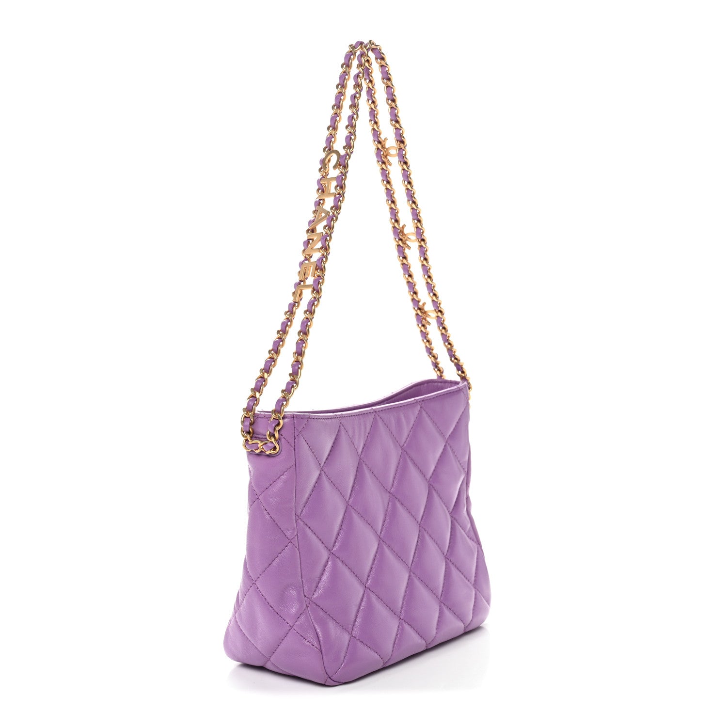 Chanel Lambskin Quilted Small Pick Me Up Hobo Purple 3 of 10