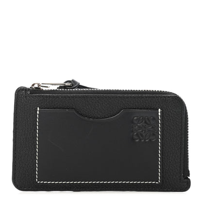 Loewe Soft Grained Calfskin Coin Cardholder Black 1 of 4