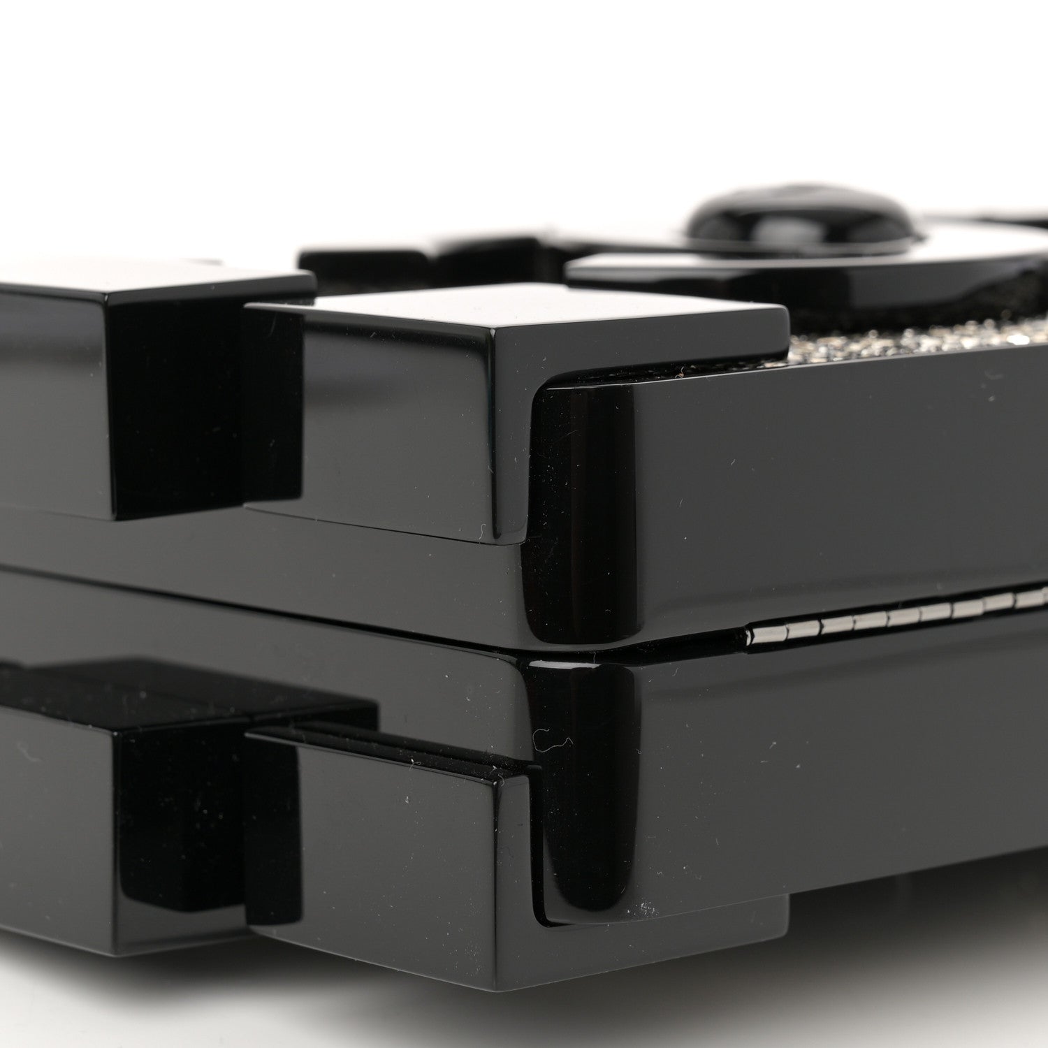 Chanel Plexiglass Crystal Lego Clutch Black 10 of 12