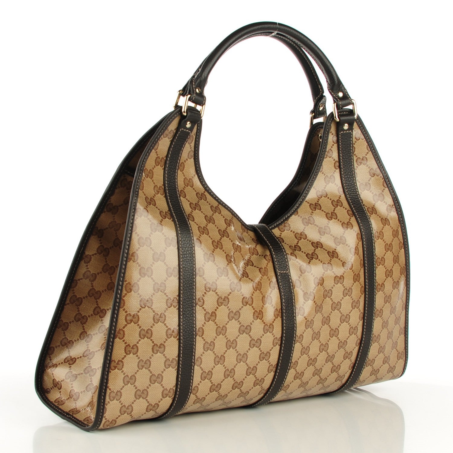 Gucci Crystal Monogram Dollar Calfskin Medium Joy Shoulder Bag Beige Ebony Testa Di Moro 3 of 7