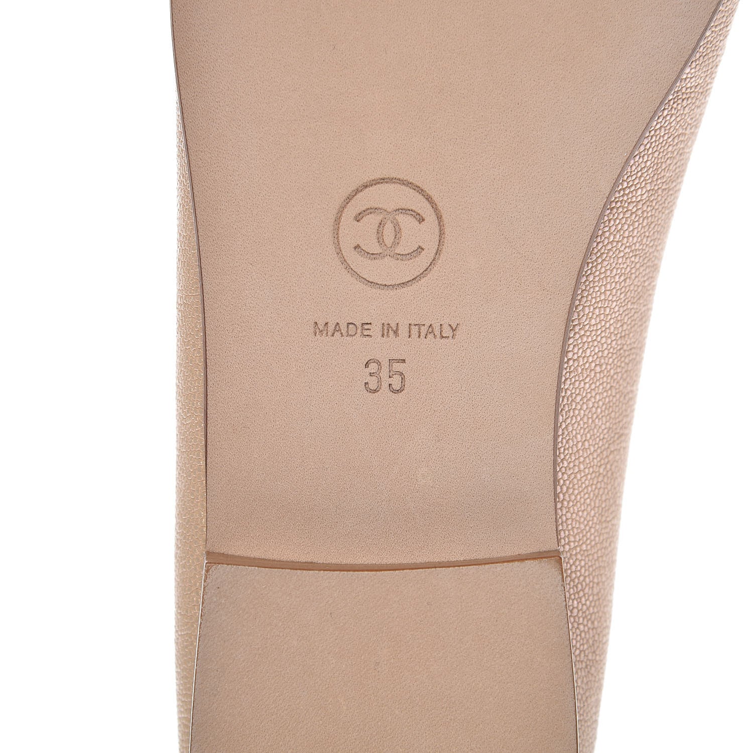 Chanel Iridescent Caviar Ballerina Flats 35 Beige 7 of 9