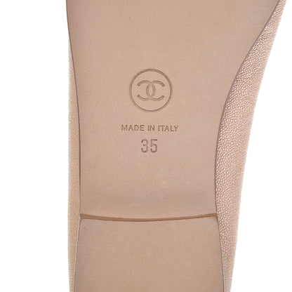 Chanel Iridescent Caviar Ballerina Flats 35 Beige 7 of 9