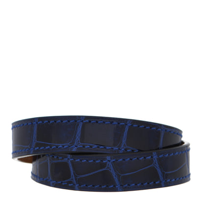 Hermes Shiny Alligator Kelly Double Tour Bracelet S Bleu Electrique 3 of 6