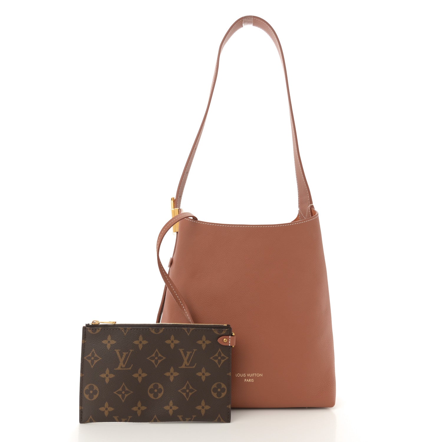 Louis Vuitton Grained Calfskin Low Key Hobo PM Cognac 3 of 10
