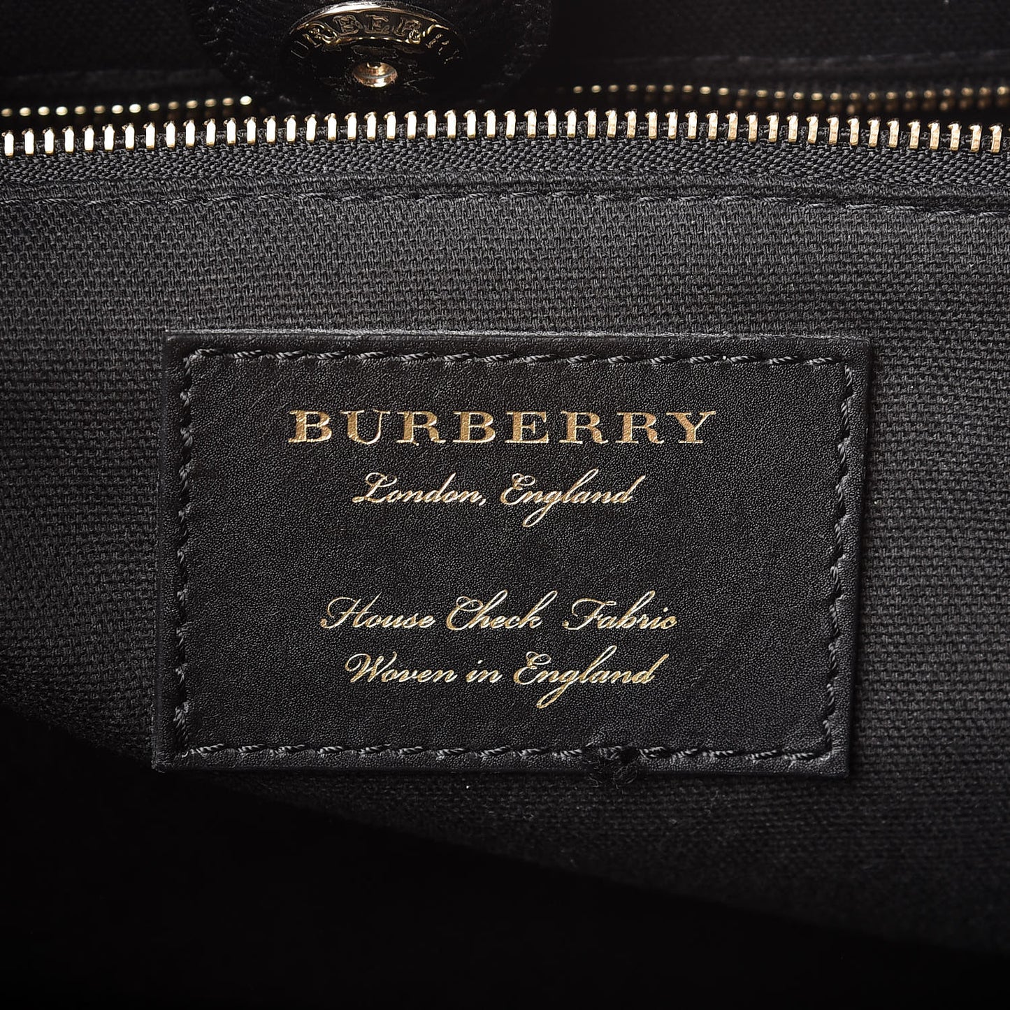 Grainy Calfskin House Check Large Banner Tote Black