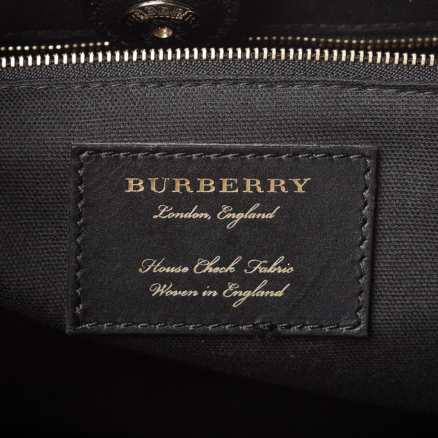 Burberry Grainy Calfskin House Check Large Banner Tote Black 7 of 14