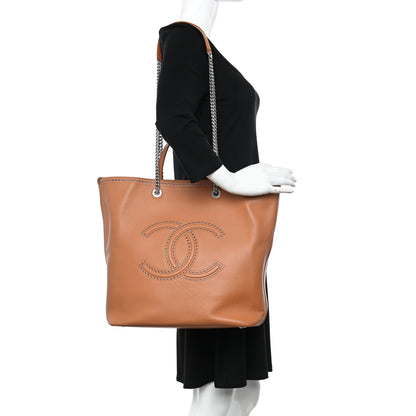 Chanel Calfskin Large Coco Eyelets Shopping Tote Camel 2 of 11