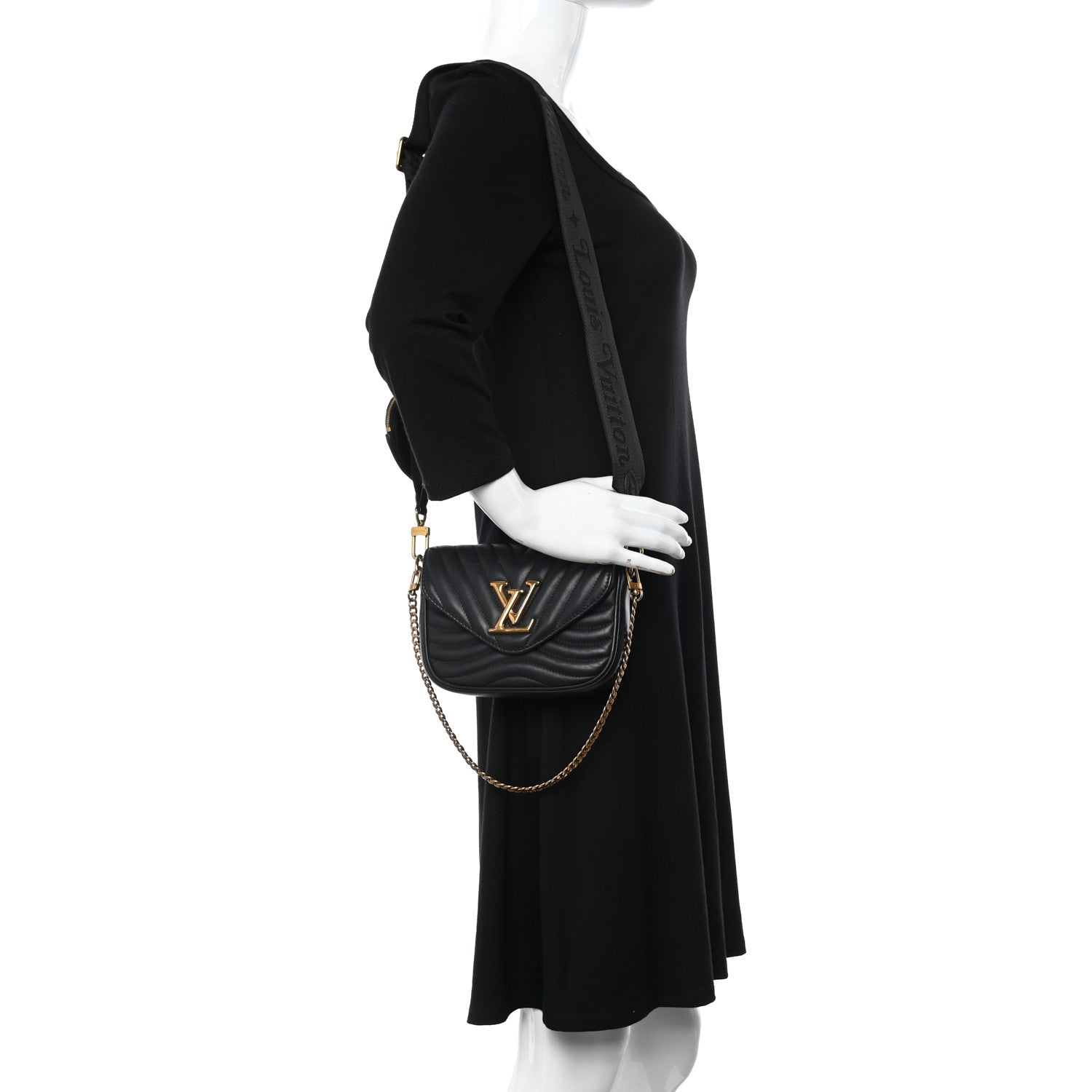 Louis Vuitton Calfskin New Wave Multi Pochette Black 2 of 14