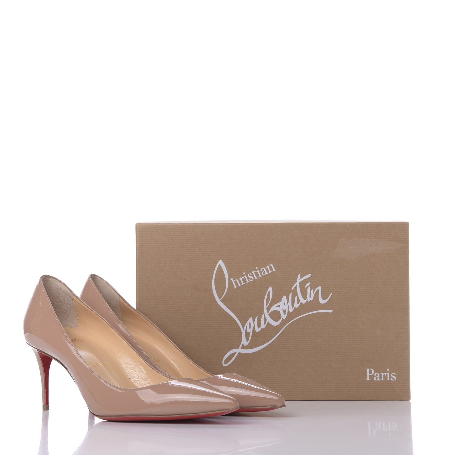 Christian Louboutin Patent Decollete 554 70 Pumps 39 Nude 10 of 10