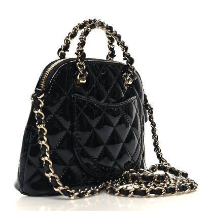 Chanel Patent Calfskin Quilted Shiny Coco Clutch With Chain Black 3 of 11