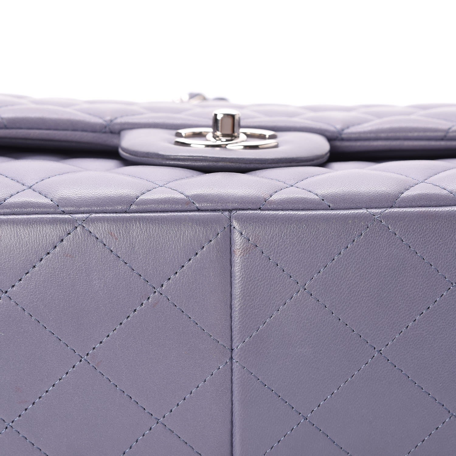 Chanel Lambskin Quilted Jumbo Double Flap Purple 9 of 9