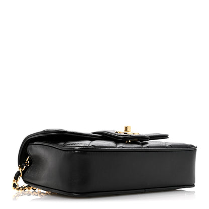 Chanel Lambskin Quilted Tab Mini Flap Black 4 of 12