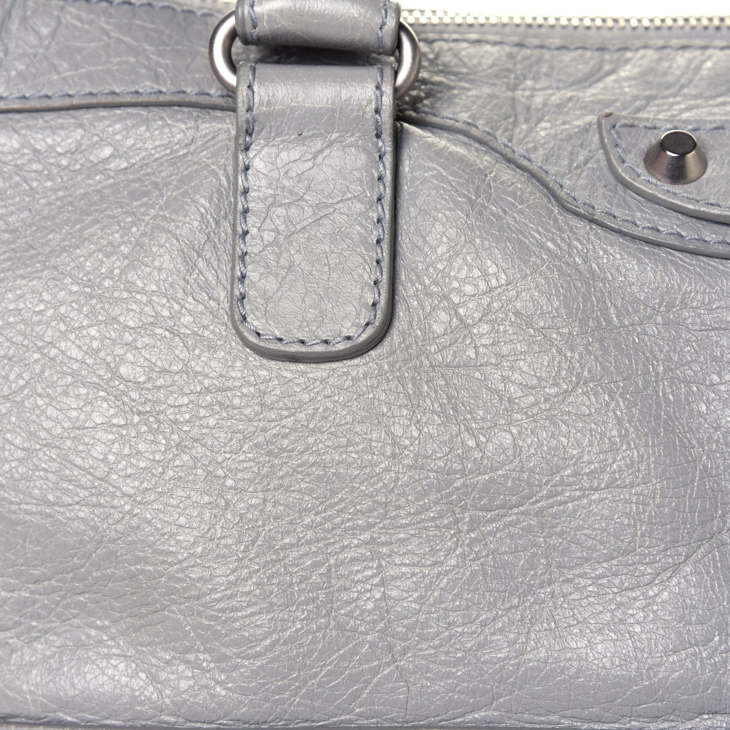 Metallic Agneau Classic Silver Hardware Square Tote Argent