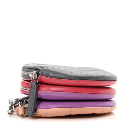 Chanel Lambskin Quilted Round Clutch With Chain Grey Multicolor 4 of 10