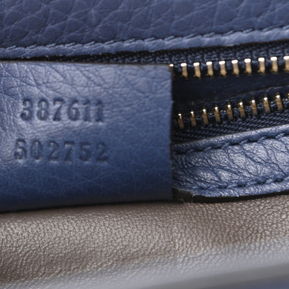 Gucci Pebbled Calfskin Medium Miss Bamboo Shoulder Bag Navy 7 of 12