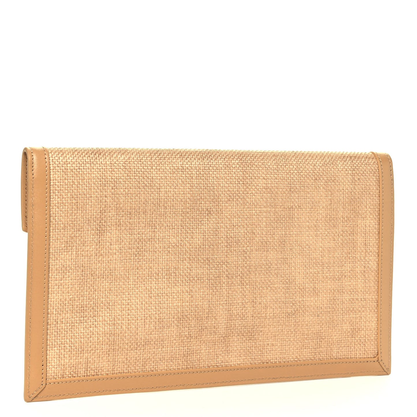 Micro Raffia Uptown Pouch Natural Hay Blush
