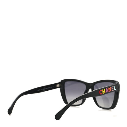 Chanel Acetate Polarized Butterfly Sunglasses 71548 Black 4 of 7