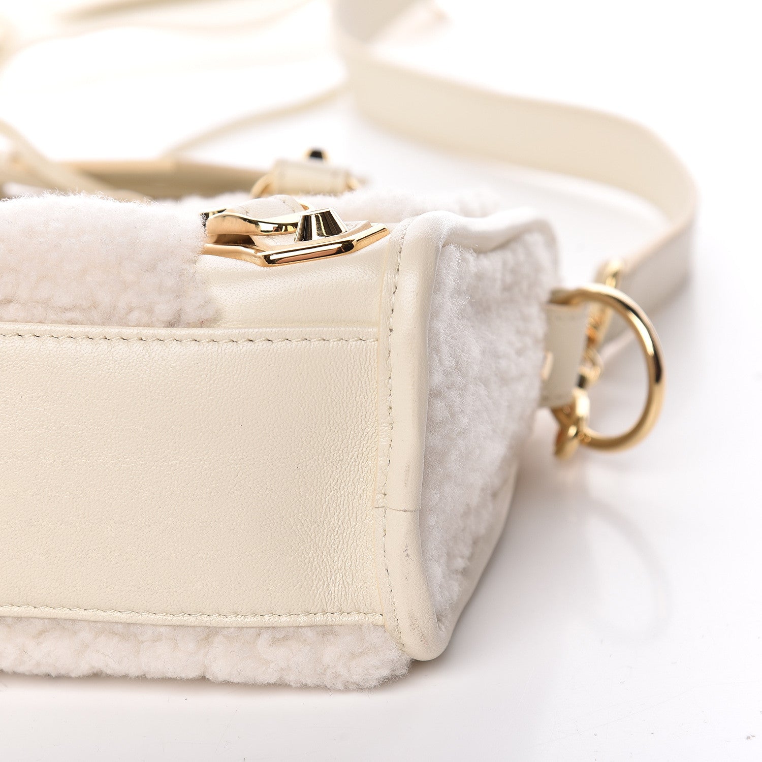 Balenciaga Shearling Nappa Gold Metallic Edge Hardware Mini City Cream 6 of 11