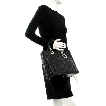 Christian Dior Lambskin Cannage Large Lady Dior Black 2 of 18
