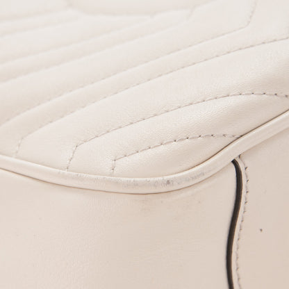 Gucci Calfskin Matelasse Medium GG Marmont Chain Shoulder Bag Mystic White 8 of 11