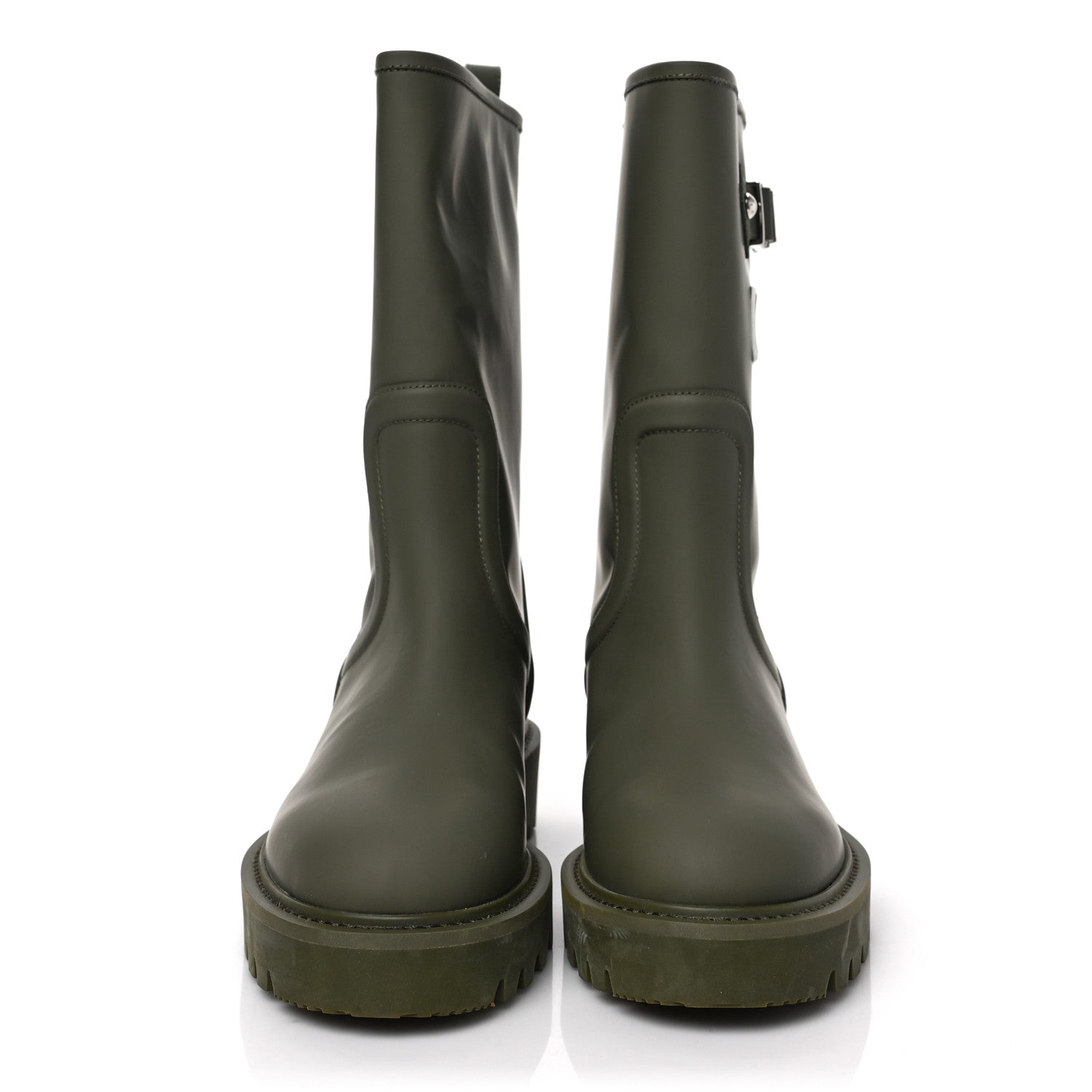 Louis Vuitton Rubber Calfskin Territory Flat Boots 38 Khaki 2 of 7